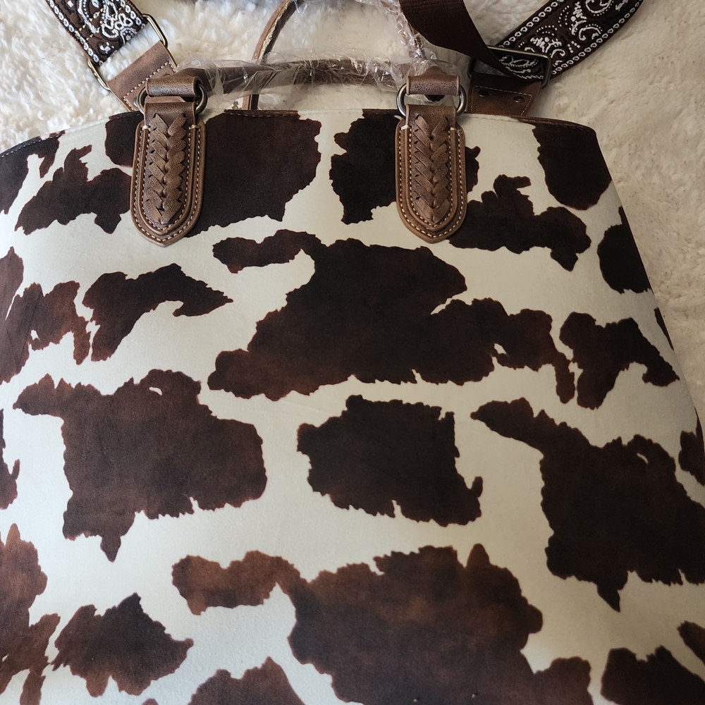 Nocona Brown and Cream Cowhide Tote